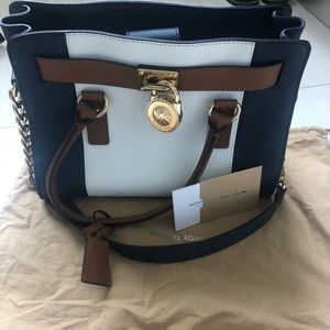 Michael Kors Hamilton single stripe satchel